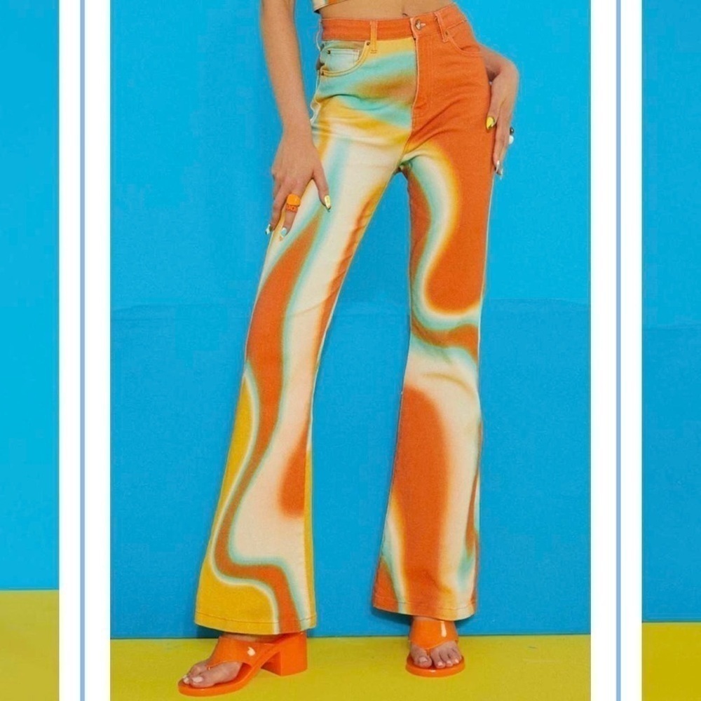 Jaded London Ombré Swirl High Waisted Pants